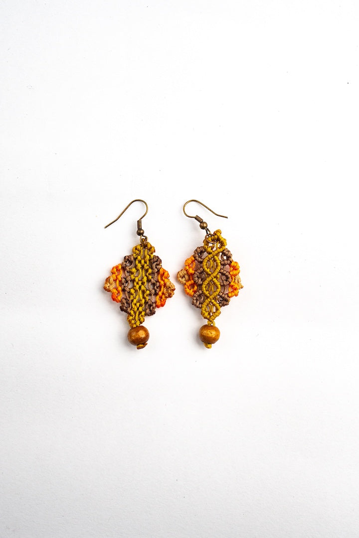 Aretes Rombo Tejido