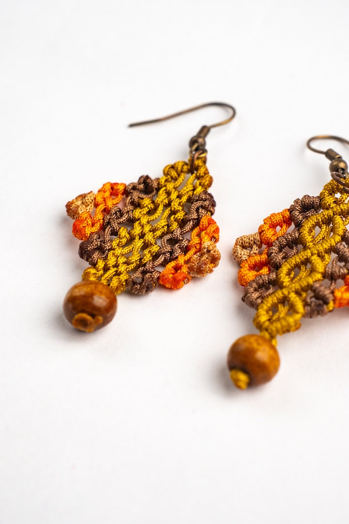 Aretes Rombo Tejido