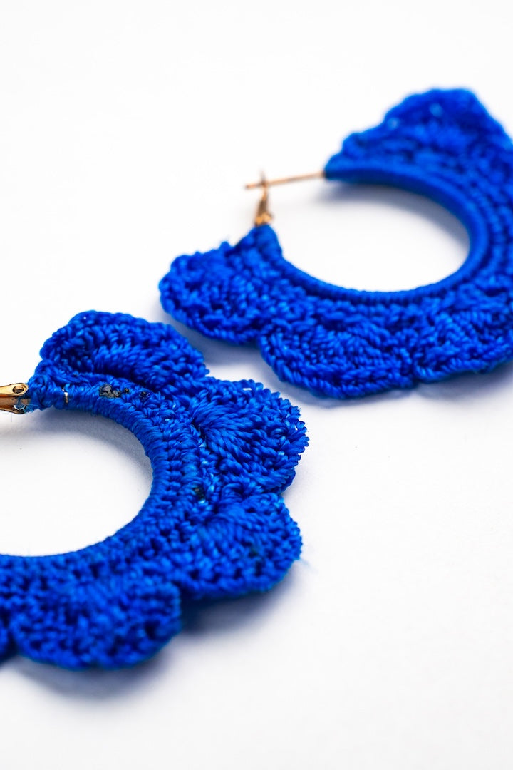 Aretes Flor Tejida