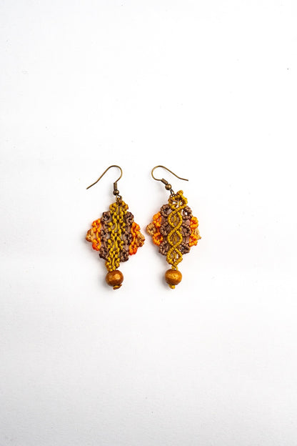 Aretes Rombo Tejido
